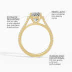 HELIA oval halo with cathedral setting engagement ring in platinum - perspective