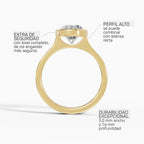 Anillo de compromiso HERA oval solitario biselado en oro amarillo - ficha técnica de seguridad y perfil