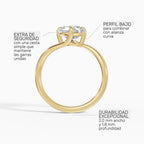 AXIS pear bypass setting engagement ring in platinum - perspective