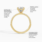 AURORA pear half-pavé solitaire engagement ring in platinum - perspective