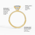 AURORA princess half-pavé solitaire engagement ring in platinum - perspective