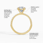 AURORA round brilliant half-pavé solitaire engagement ring in platinum - perspective