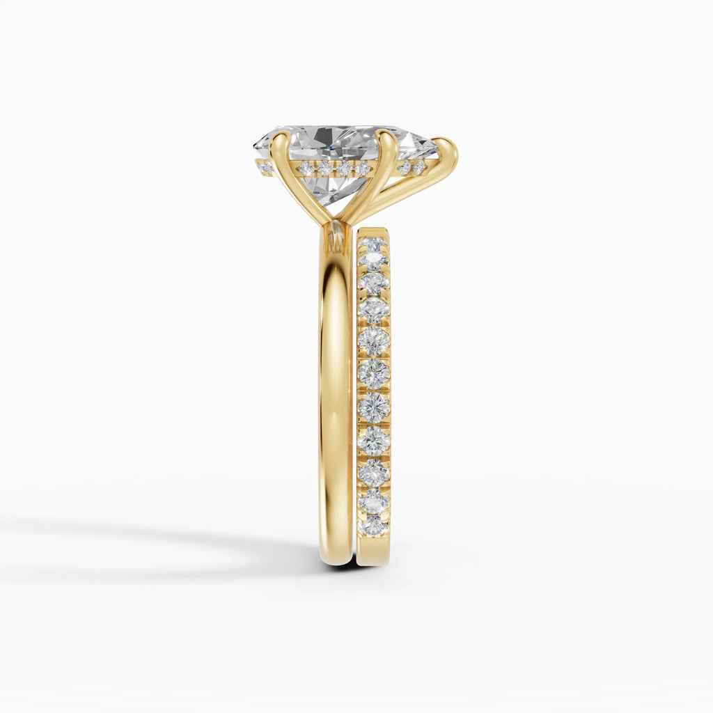 THEIA | Anillo solitario halo escondido pera