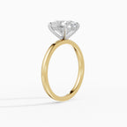 Anillo de compromiso THEIA oval solitario halo escondido