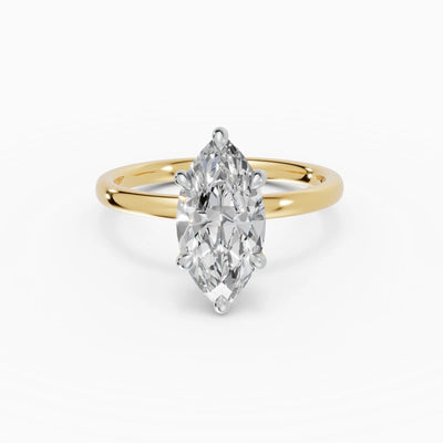 Anillo de compromiso THEIA marquesa solitario halo escondido