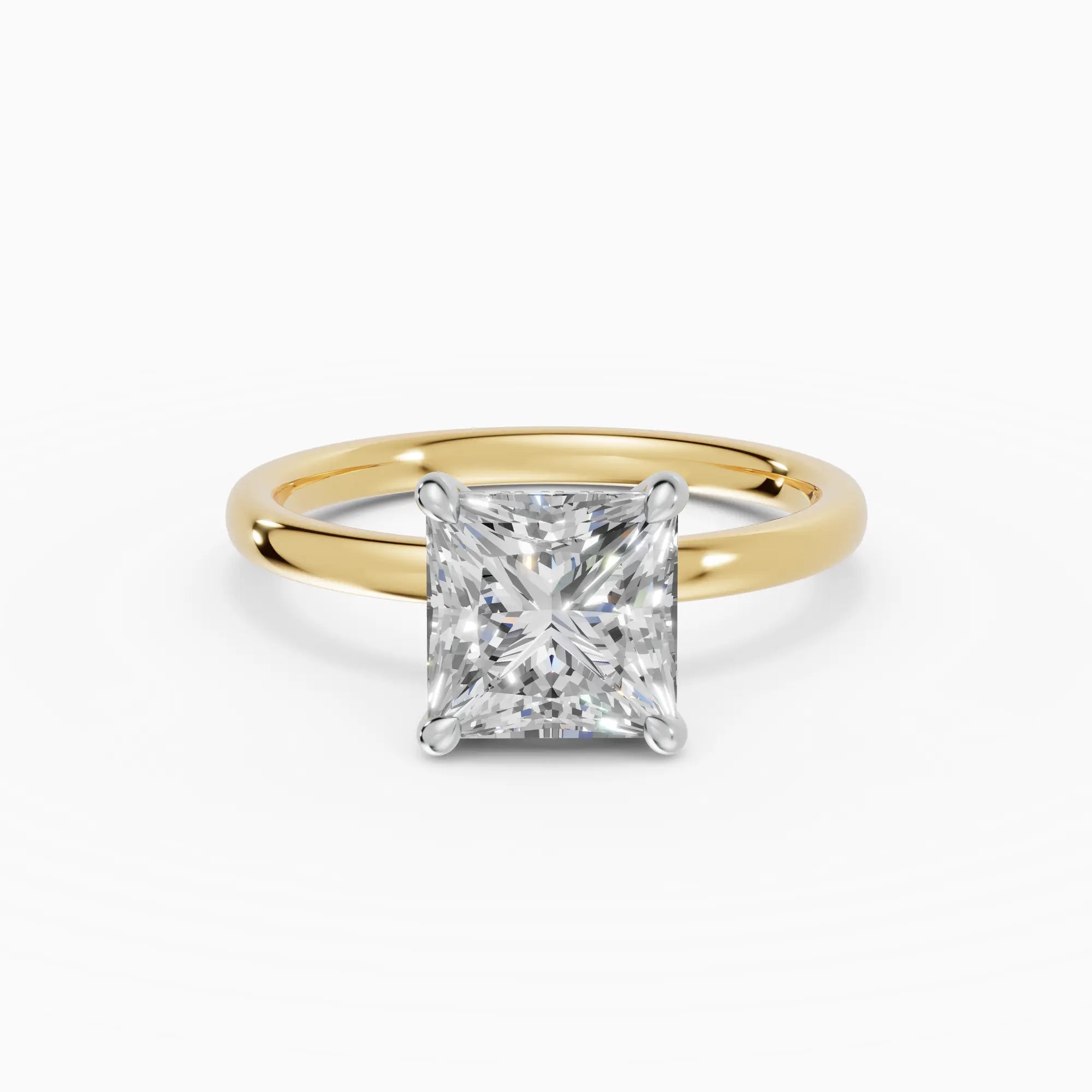 Anillo de compromiso THEIA princesa solitario halo escondido