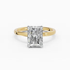 Anillo de compromiso THEIA radiante solitario halo escondido