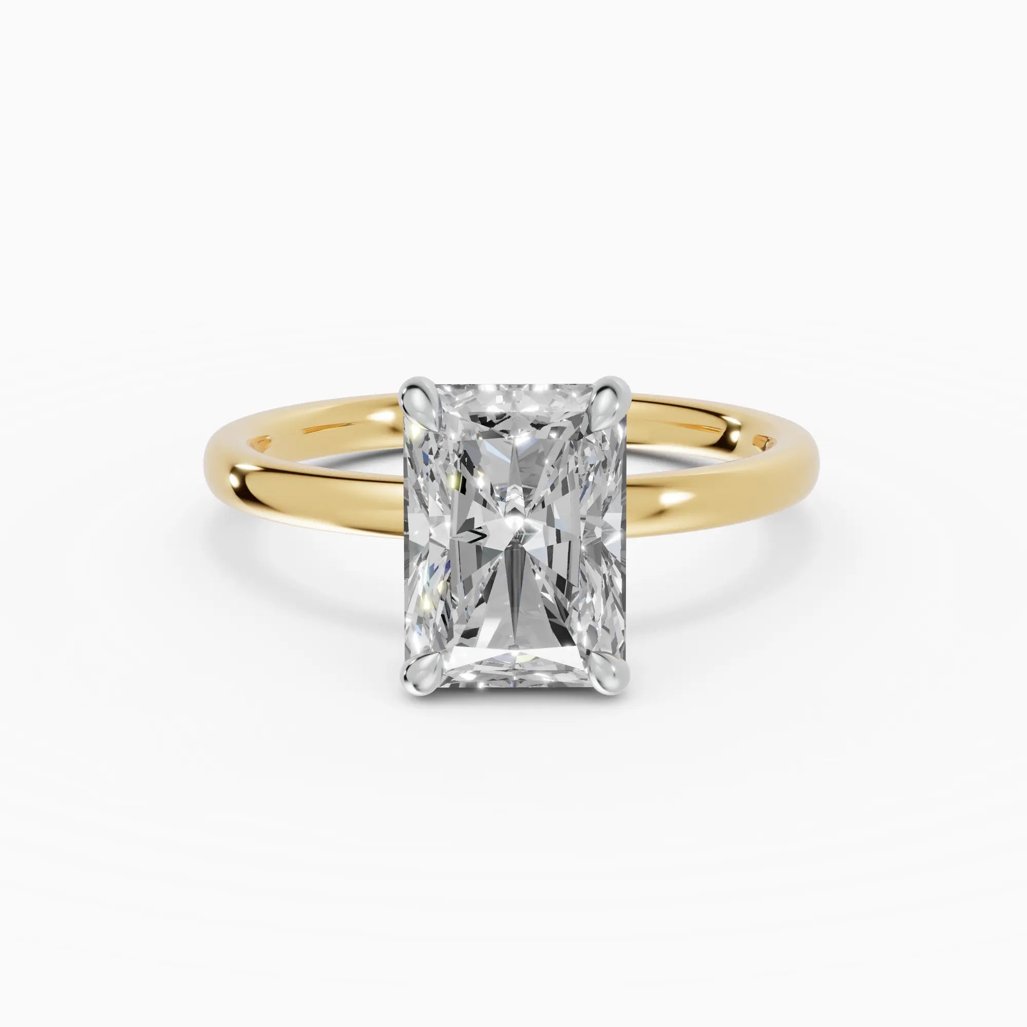 Anillo de compromiso THEIA radiante solitario halo escondido