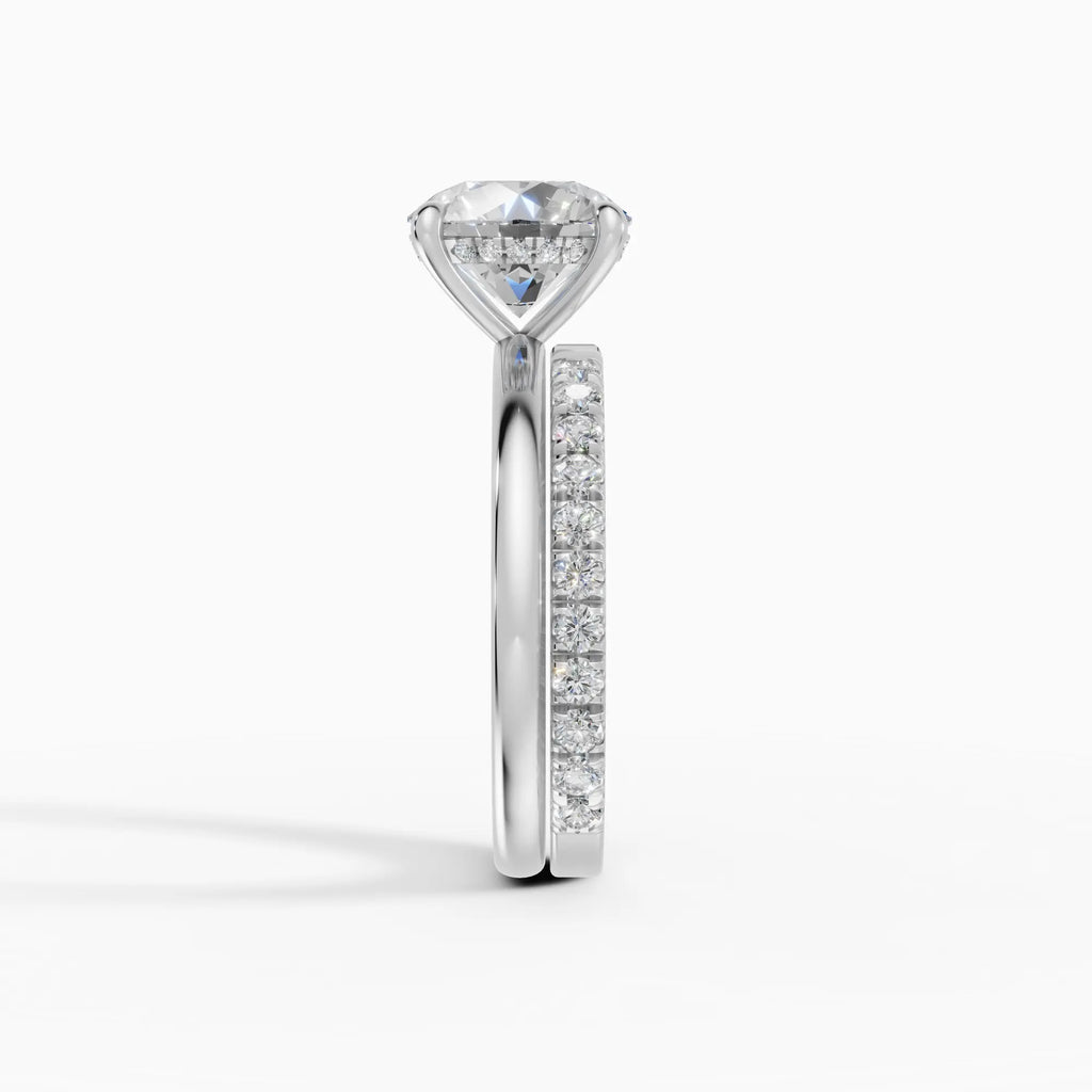Anillo de compromiso THEIA brillante solitario halo escondido - contexto