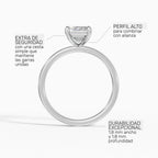 Anillo de compromiso GAIA esmeralda solitario en oro blanco 14k - perspectiva