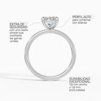Anillo de compromiso GAIA radiante solitario en oro blanco 14k - perspectiva