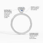 Anillo de compromiso GAIA oval solitario en oro blanco 14k - perspectiva