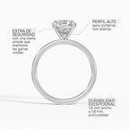 Anillo de compromiso GAIA cojín solitario en oro blanco 14k - perspectiva
