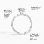 Anillo de compromiso GAIA marquesa solitario en oro blanco 14k - perspectiva