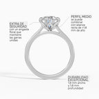 MAGNOLIA round brilliant floral setting solitaire engagement ring - with box