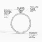 AURORA pear half-pavé solitaire engagement ring