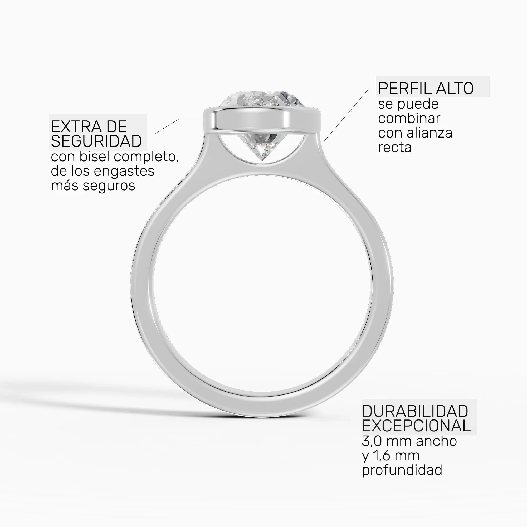 HERA | Anillo solitario oval biselado
