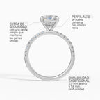 AURORA cushion half-pavé solitaire engagement ring - with box