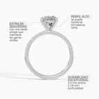 AURORA oval half-pavé solitaire engagement ring - with box