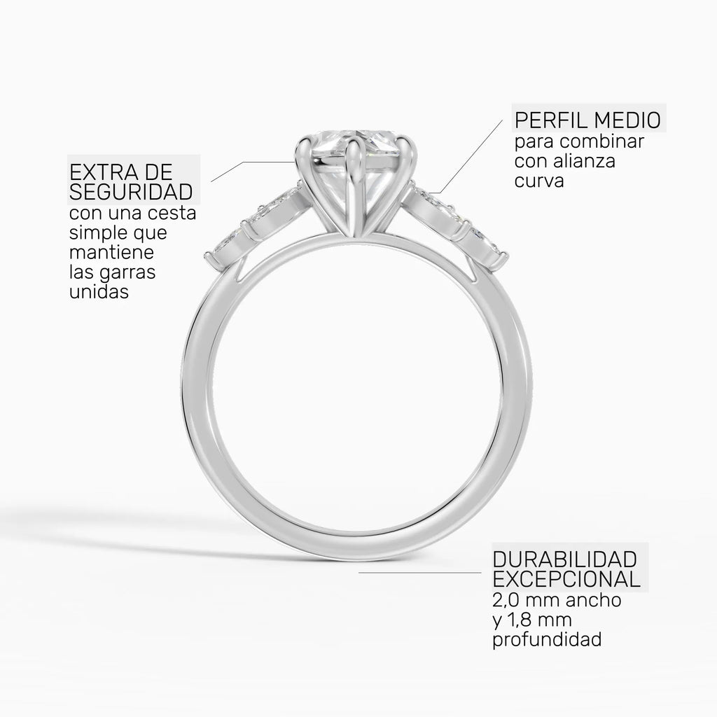 Anillo de compromiso VESTA marquesa clúster - con caja