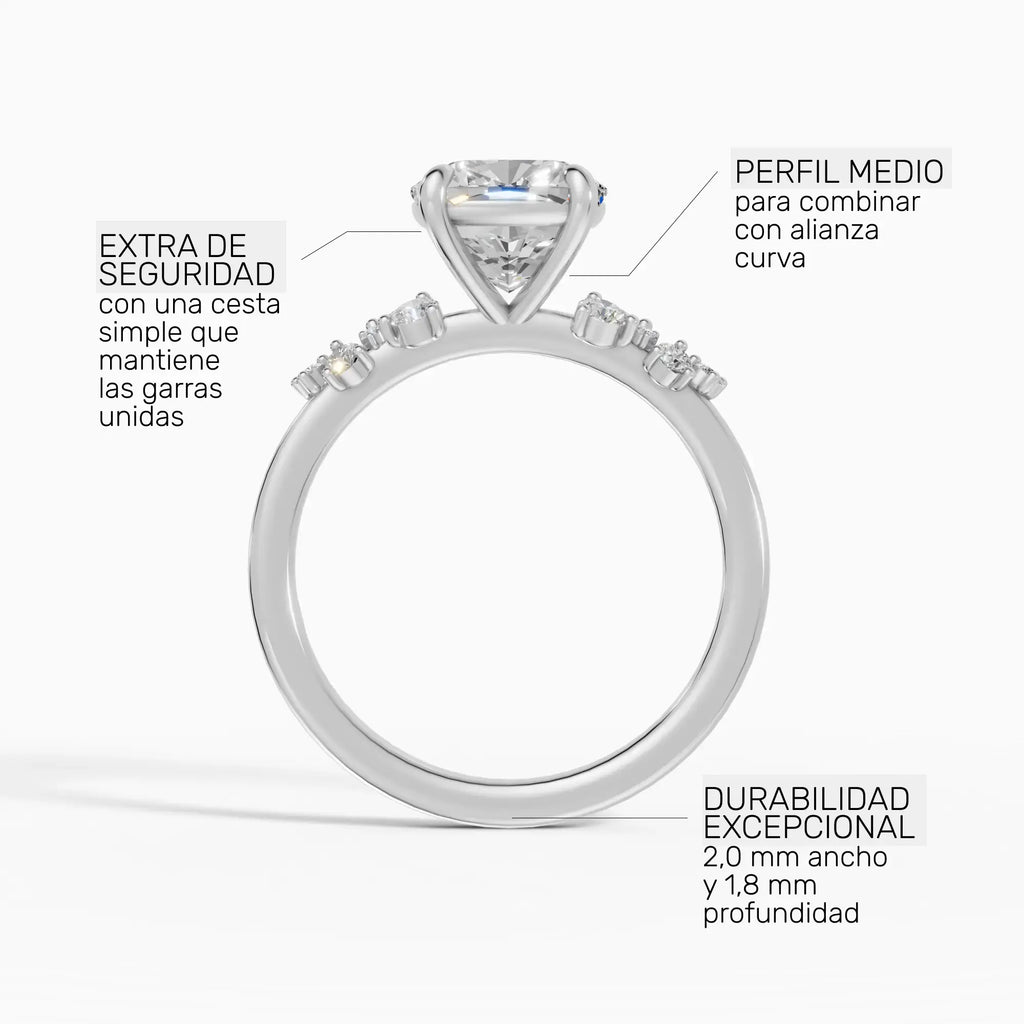 JASMINE | Anillo clúster cojín