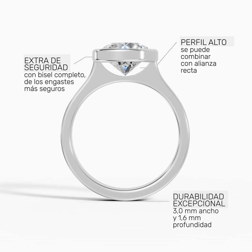 HERA | Anillo solitario brillante biselado