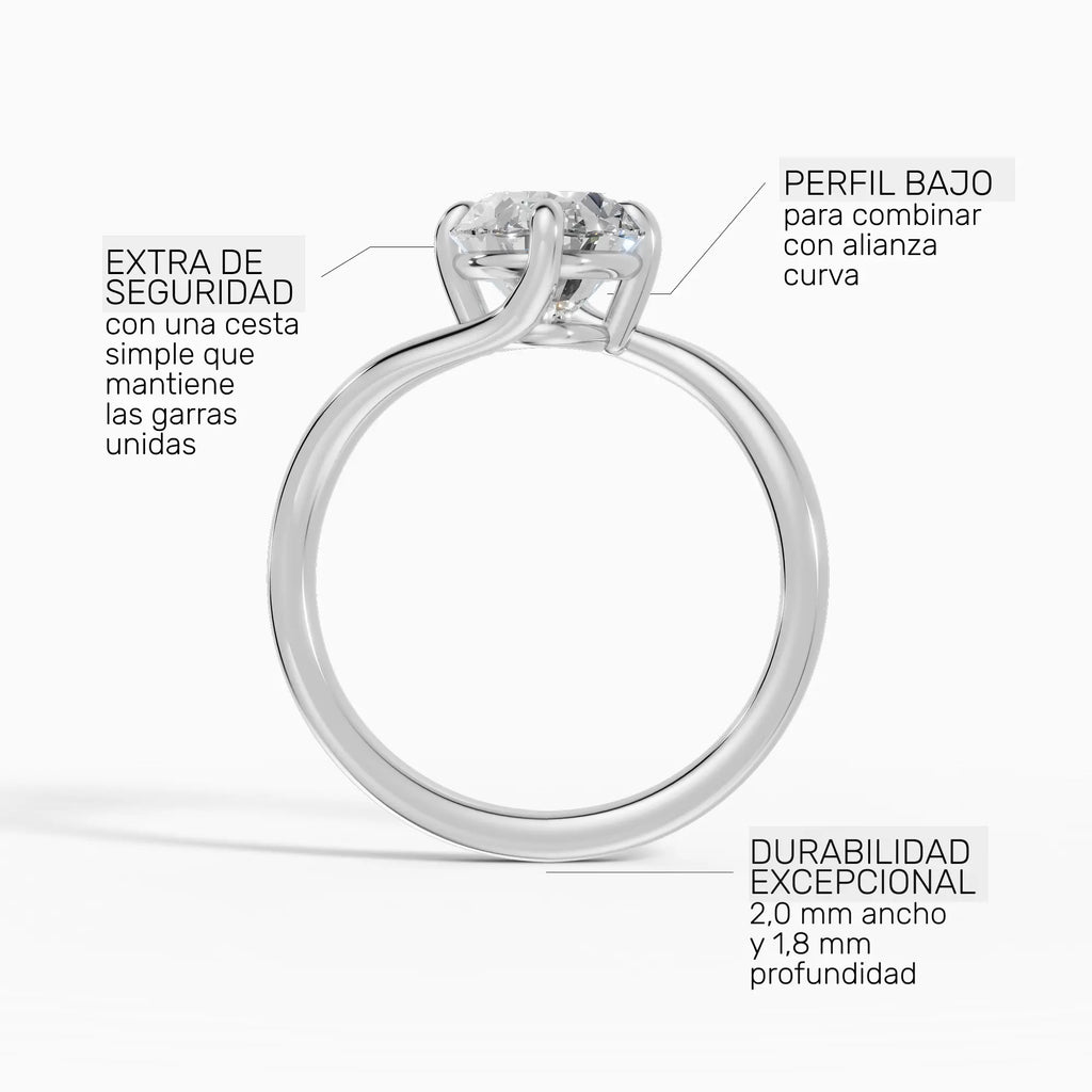 Anillo de compromiso AXIS oval con engaste compás bypass - con caja