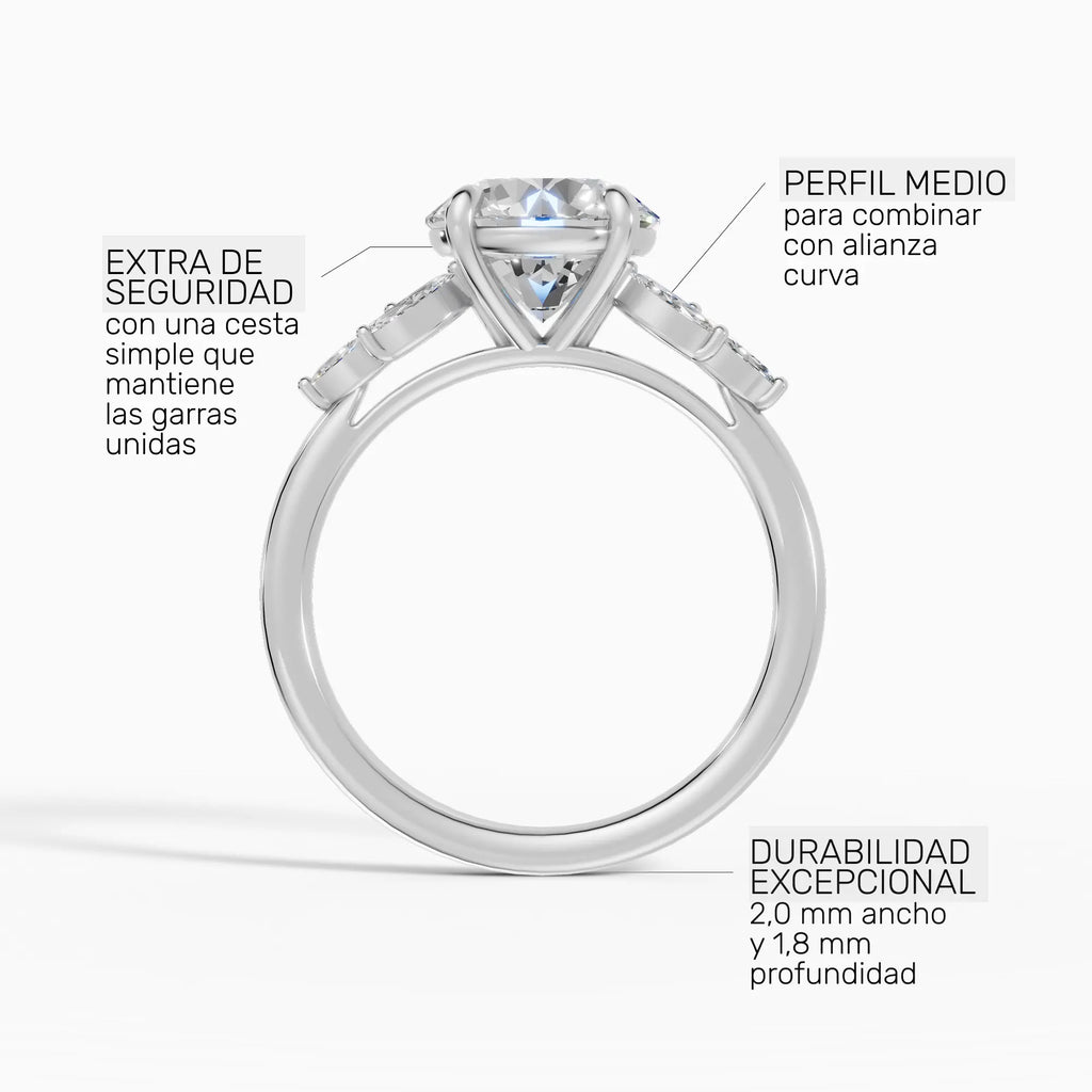 Anillo de compromiso VESTA brillante clúster - con caja