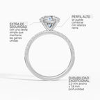 AURORA round brilliant half-pavé solitaire engagement ring - measurements