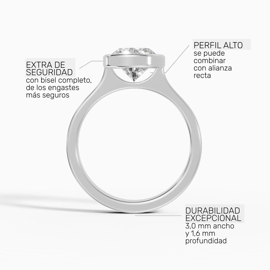 Anillo de compromiso HERA pera solitario biselado - lifestyle