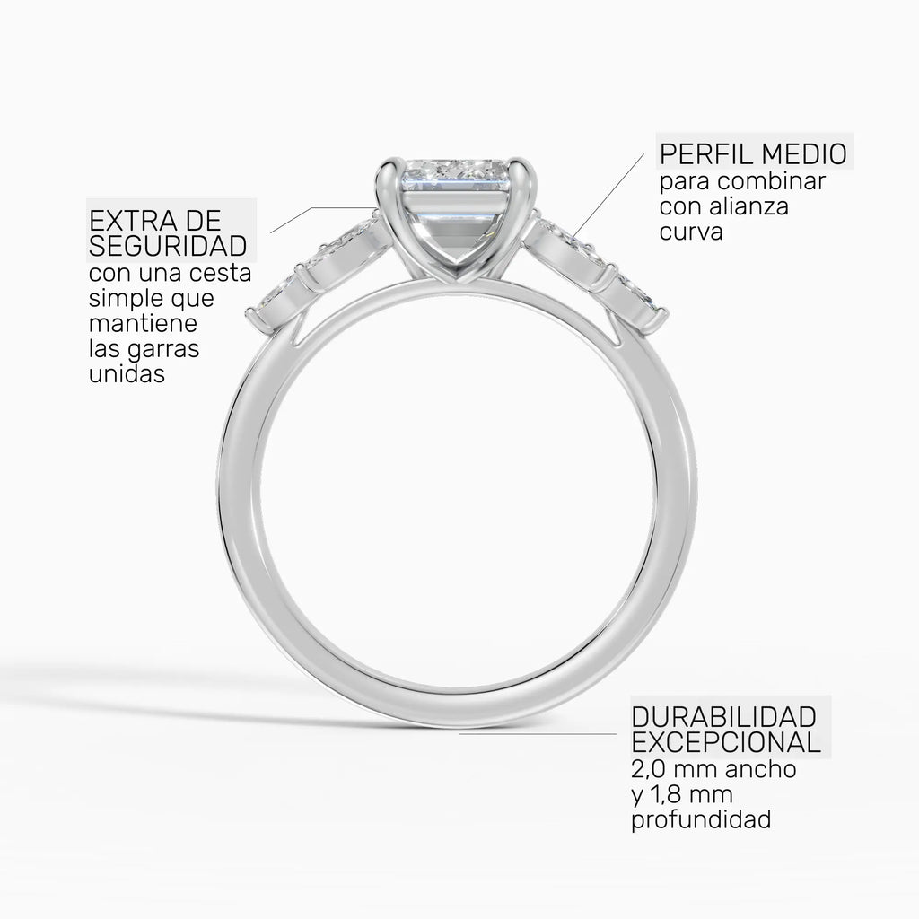 Anillo de compromiso VESTA esmeralda clúster - galería