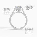HELIA cushion halo with cathedral setting engagement ring - gallery