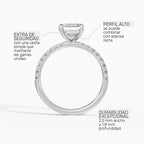 AURORA emerald cut half-pavé solitaire engagement ring - comparison