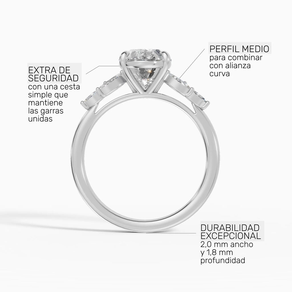Anillo de compromiso VESTA oval clúster - con caja