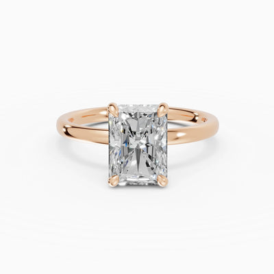 THEIA | Anillo solitario halo escondido radiante