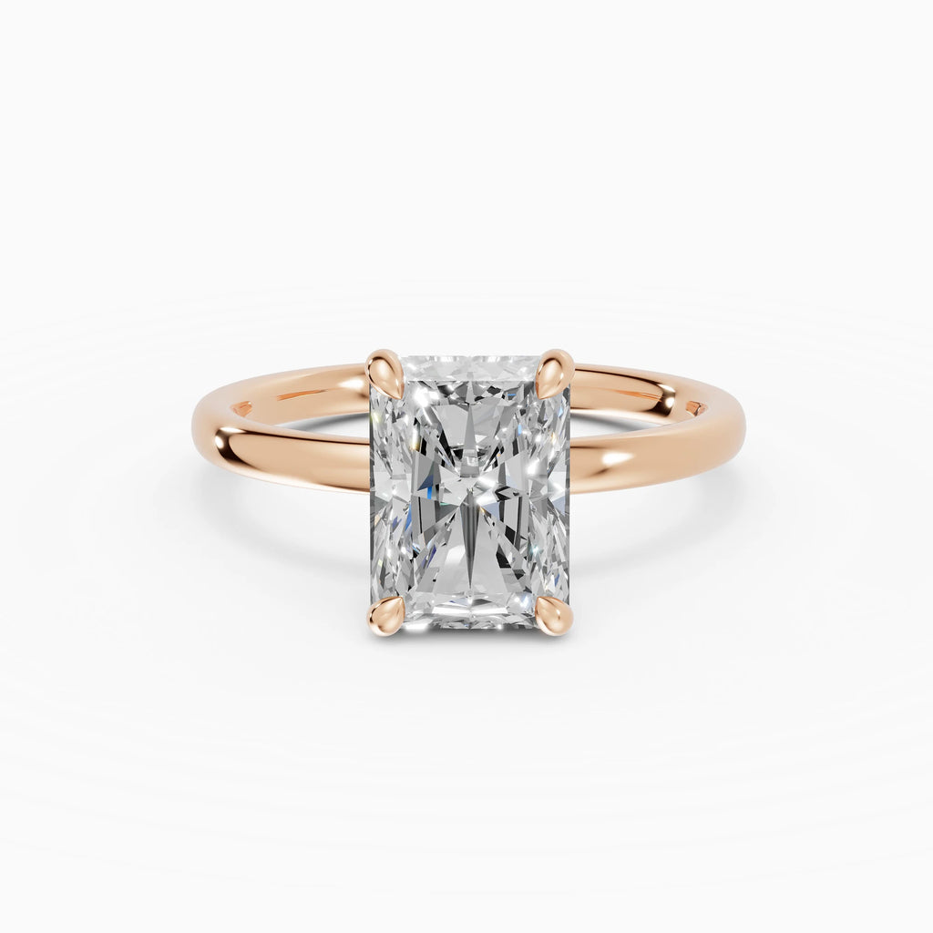 THEIA | Anillo solitario halo escondido radiante