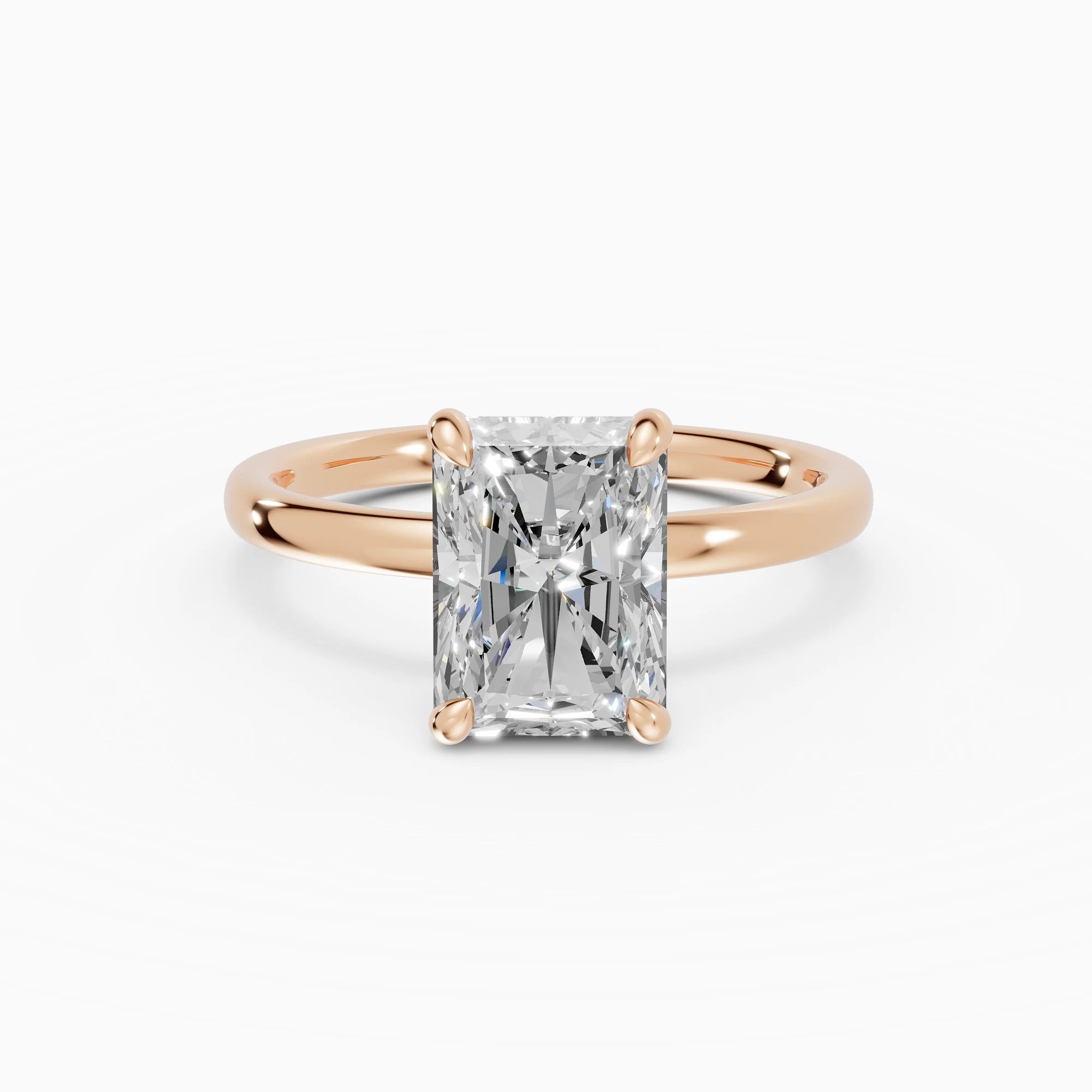 THEIA | Anillo solitario halo escondido radiante