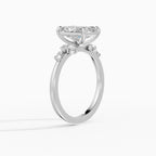 JASMINE radiant cluster engagement ring - on hand