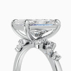 JASMINE radiant cluster engagement ring - back view