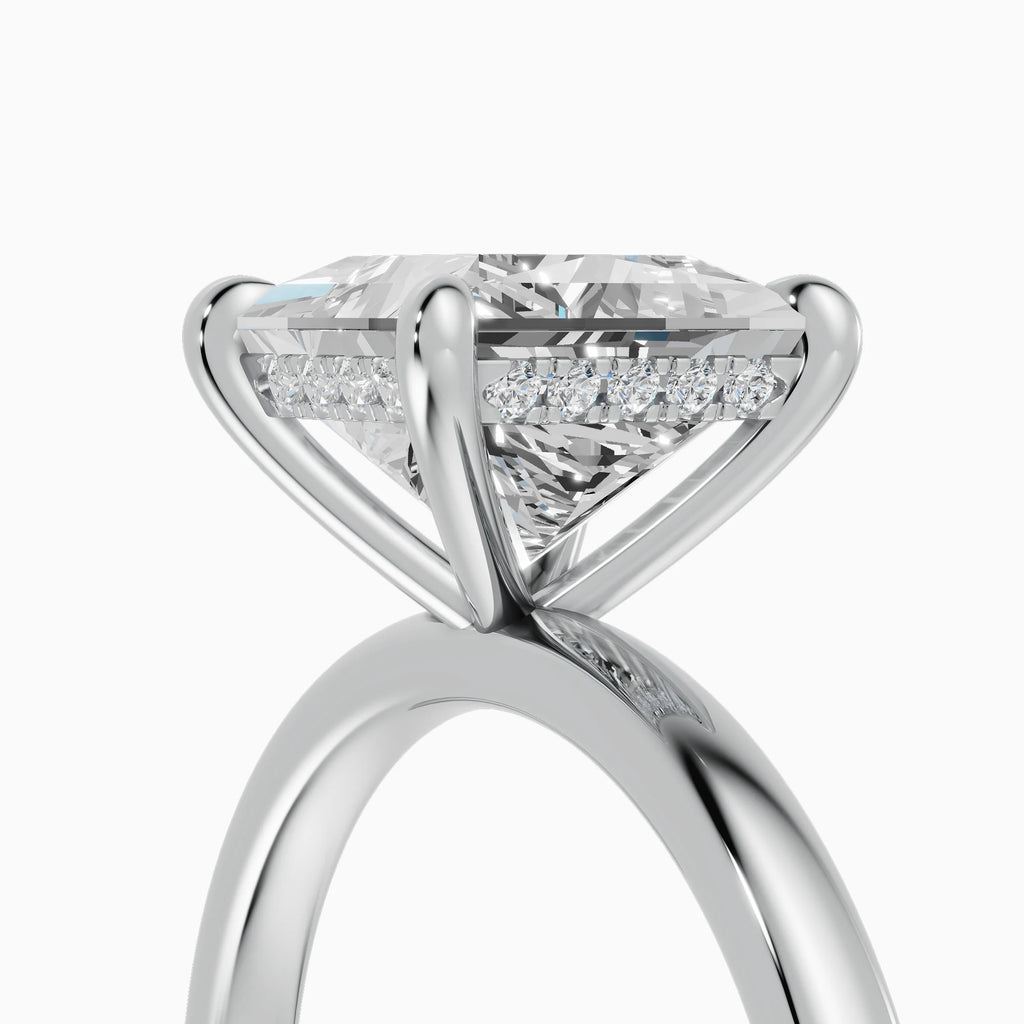 THEIA | Anillo solitario halo escondido princesa