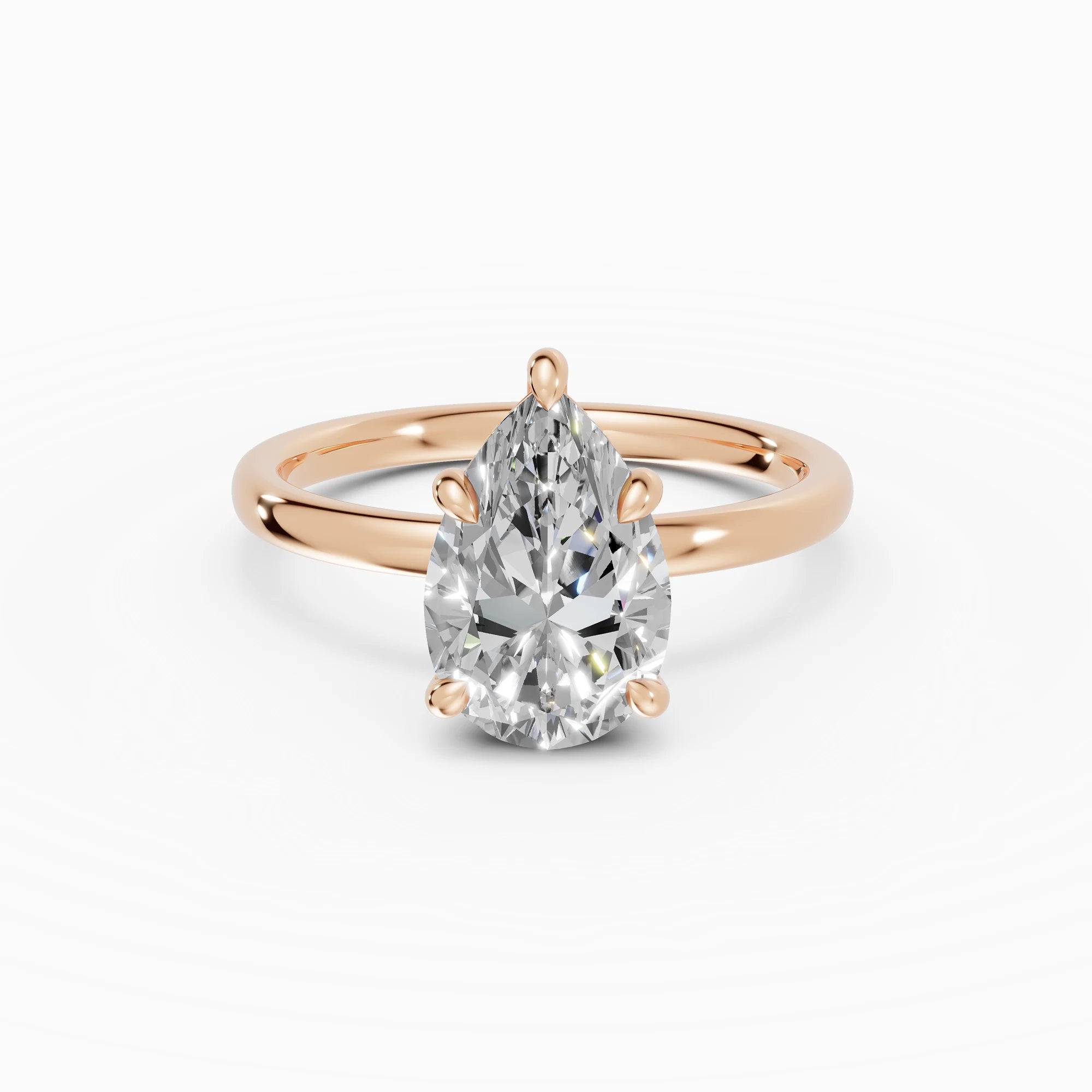 THEIA | Anillo solitario halo escondido pera