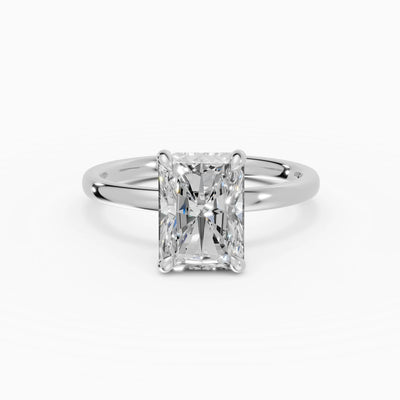 THEIA | Anillo solitario halo escondido radiante