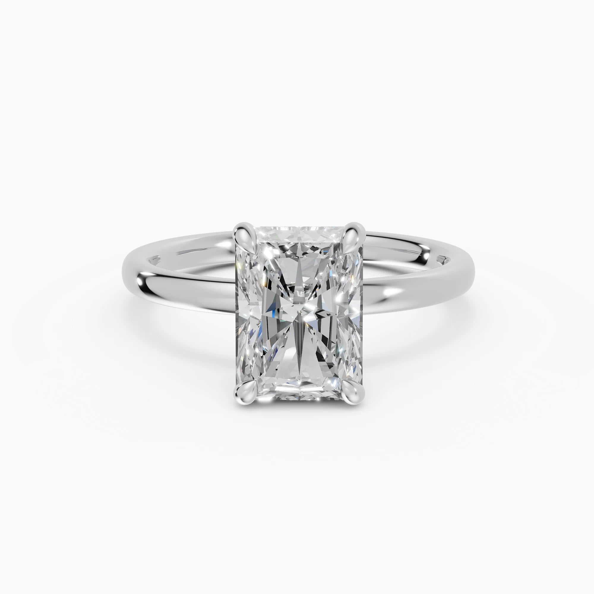 THEIA | Anillo solitario halo escondido radiante