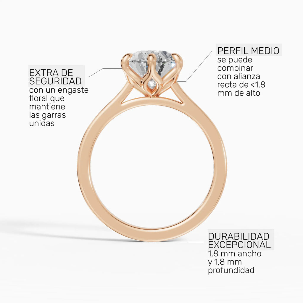 MAGNOLIA | Anillo oval engaste floral