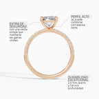 AURORA radiant half-pavé solitaire engagement ring