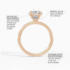 Anillo de compromiso GAIA cojín solitario en oro rosa 14k - perspectiva