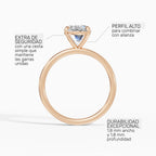 Anillo de compromiso GAIA oval solitario en oro rosa 14k - perspectiva