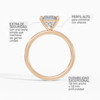 Anillo de compromiso GAIA princesa solitario en oro rosa 14k - perspectiva