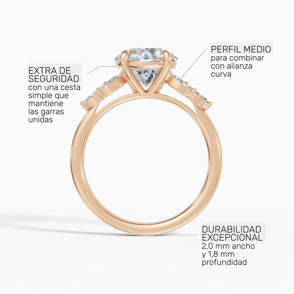 Anillo de compromiso VESTA brillante clúster