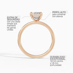 Anillo de compromiso GAIA esmeralda solitario en oro rosa 14k - perspectiva